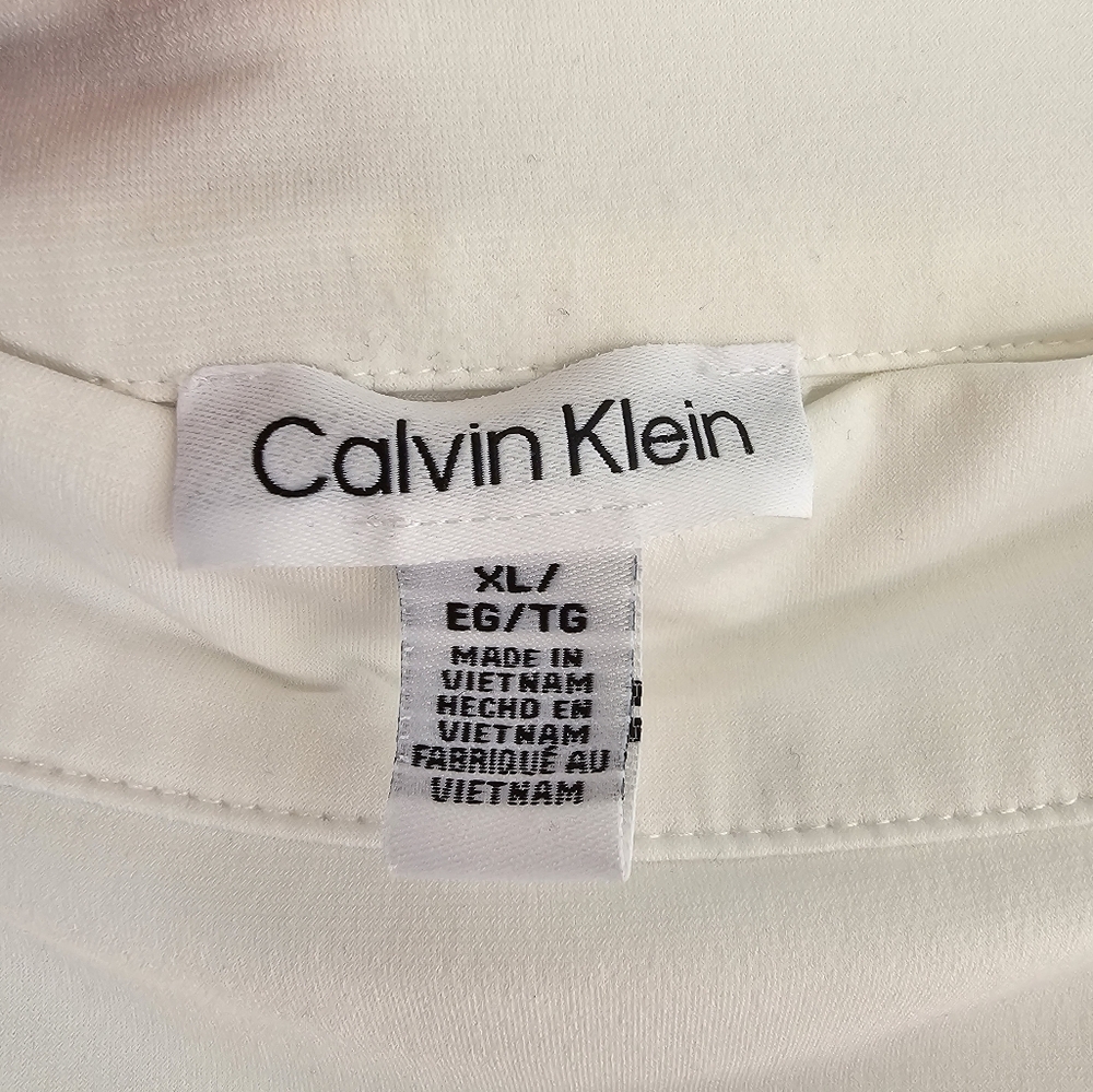 Calvin Klein Woman's XL White Square Cut Blouse - Picture 5 of 12